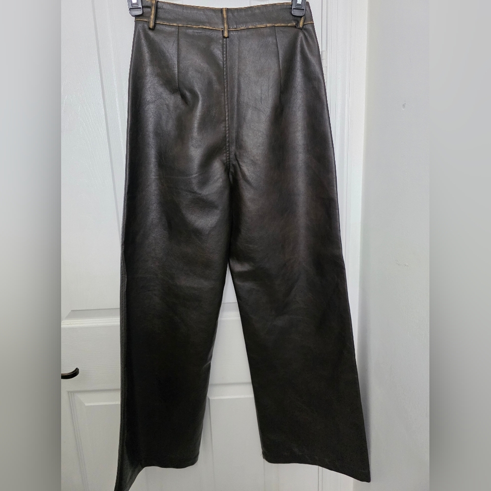 Anewsta Maillard Fashionable Vintage Washed-Out Women Long Pants US4 Chocolate - Picture 6 of 9